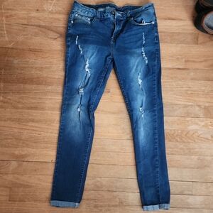 Stylish Blue Distressed Women Jeans Amazon 8 Skinny